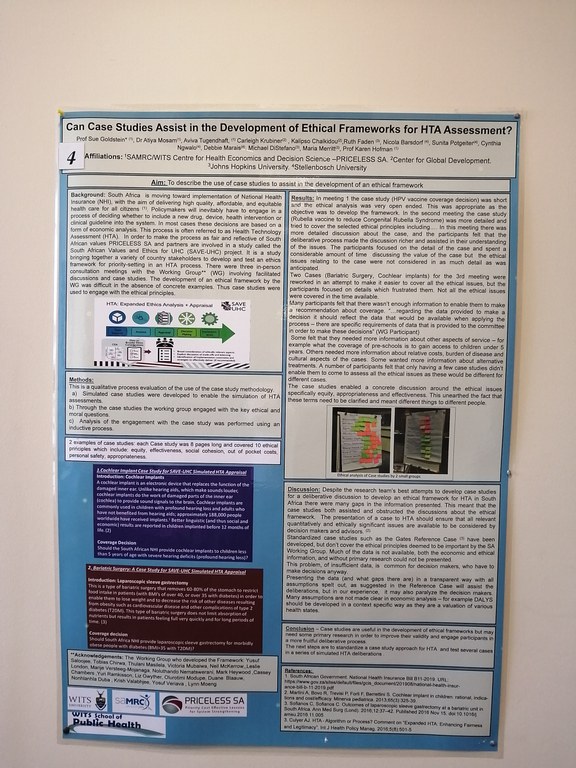 Poster presentation at WITS School of Public Health Research Day 2019